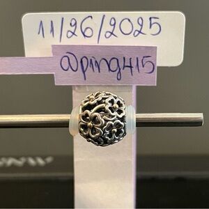 Pandora Sterling Silver and 14K Gold Evening Floral charm